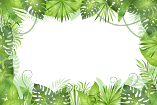 Jungle Background. Tropical Leaves Frame Graphic Illustrations By yummybuum