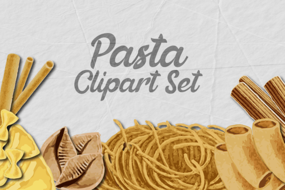 Watercolor Pasta Set Clipart PNG Grafik Druck-Vorlagen Von Come Cosi Design