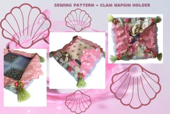 Clam Shell Fabric Napkin Holder PDF Graphic Sewing Patterns By nadia12
