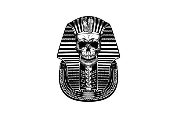Pharaoh Skull Vector Illustration. Egypt Gráfico Ilustrações para Impressão Por pch.vector