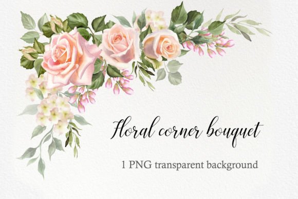 Watercolor Floral Corner Border PNG Graphic Illustrations By WatercolorGardens