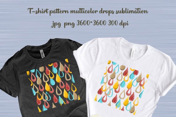 T-shirt Multicolor Drops Sublimation Graphic Illustrations By Elena Sedova