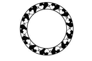 Circular Frame - Hearts Intricate cuts File creazione per il taglio Di Creative Fabrica Crafts