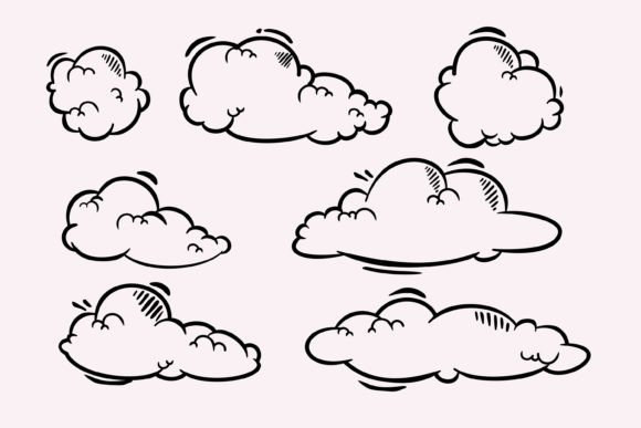 Cartoon Hand Drawn Clouds Graphic Illustrations By onoborgol