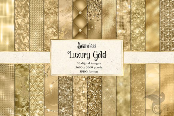 Luxury Gold Digital Paper Graphic Textures By Digital Curio