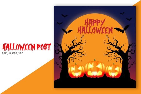 Happy Halloween Scary Pumpkin Design Graphic Illustrations By mspro996