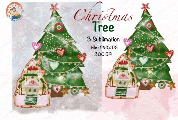 Cute Christmas Tree Design Sublimation Graphic Illustrations By Noomam Happy digital Art