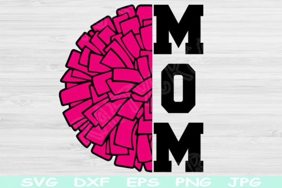 Cheer Mom Svg with Pom Pom Cheerleader Grafika Rękodzieła Przez TiffsCraftyCreations