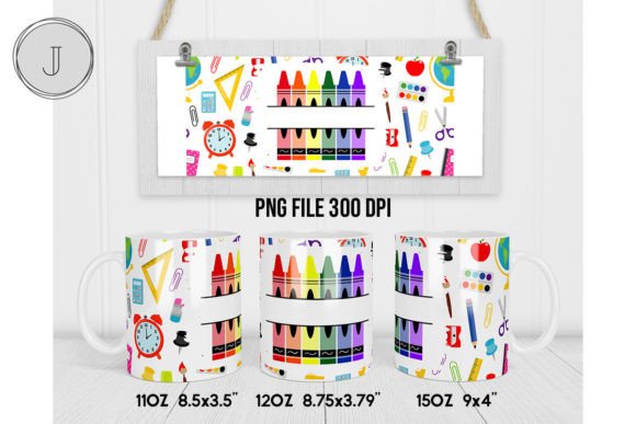 Crayon Mug Back to School Add Text Wrap8 Graphic Crafts By join29design