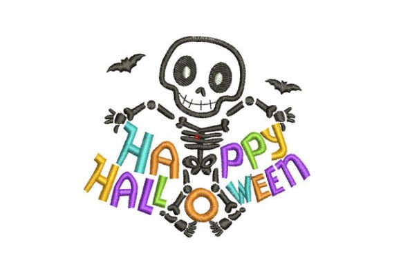 Funny Happy Halloween Halloween Embroidery Design By carl_embroidery