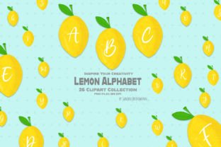Lemon Alphabet Letters Sublimation Graphic Crafts By flunny