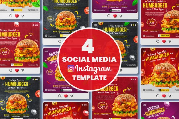 Burger Food Social Media Banner Template Graphic Social Media Templates By mdnazirhossain