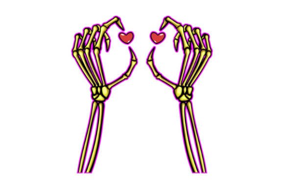 Skeleton Hand and Love Symbol Graphic T-shirt Designs By firdausm601