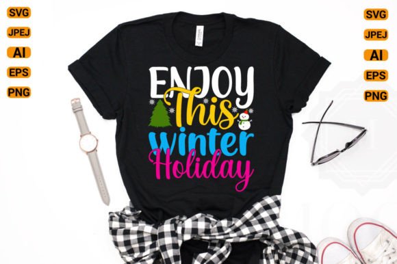 Winter Typography T Shirt | Winter SVG Gráfico Diseños de Camisetas Por Store Hut