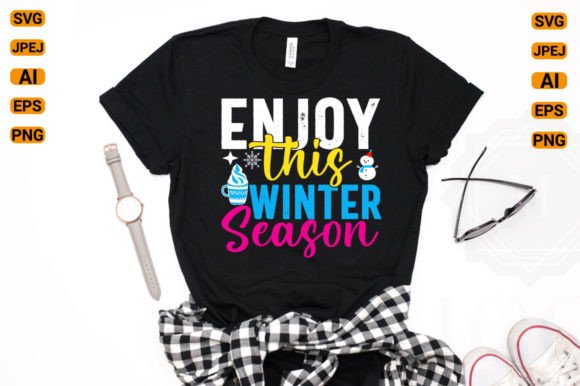 Winter Typography T Shirt | Winter SVG Gráfico Diseños de Camisetas Por Store Hut