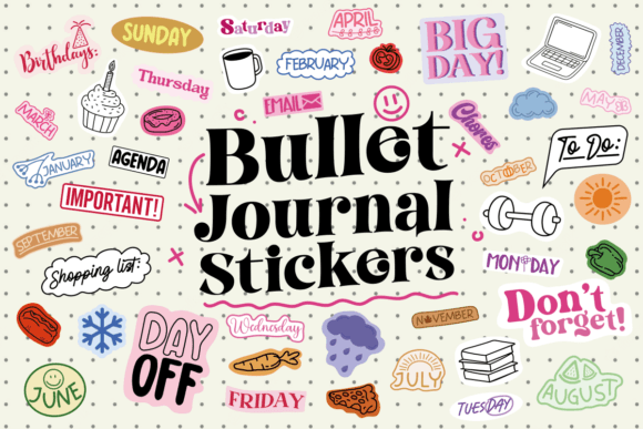 Bullet Journal Sticker Set Planner Craft Cut File By Creative Fabrica Crafts