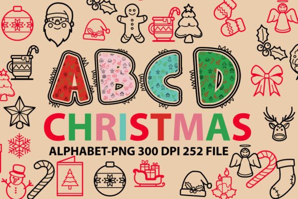 Christmas Alphabet Gráfico Manualidades Por The-Printable