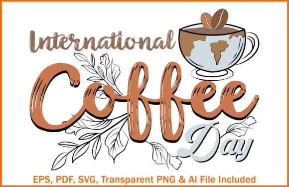 International Coffee Day T-shirt Design Gráfico Plantillas de Impresión Por prantoart99