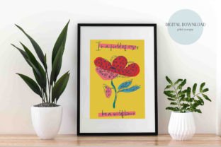 Wildflower Quote and Floral Digital Art Grafik Druckbare Illustrationen Von nosheendesigns 1