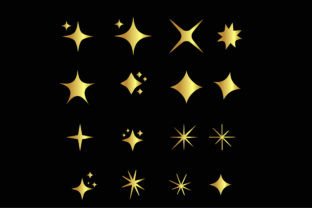 Gold Star Sparkles Icons Vector Design Gráfico Iconos Por sweetsvg