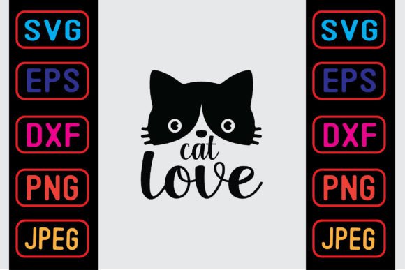 Cat Love Gráfico Manualidades Por Craft_Bundle
