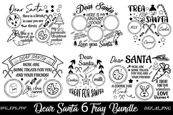 Dear Santa Tray Bundle Design Graphic Crafts By AR Brand