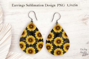 Sunflowers Teardrop Earrings Bundle Png Gráfico Manualidades Por JulijaArtStudio 2