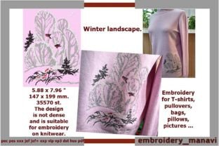 Winter Landscape Inverno Design de Bordado Por Embroidery Manavi 05 1