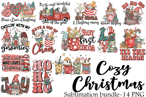 Cozy Christmas Sublimation Bundle Graphic Crafts By Let it be Design