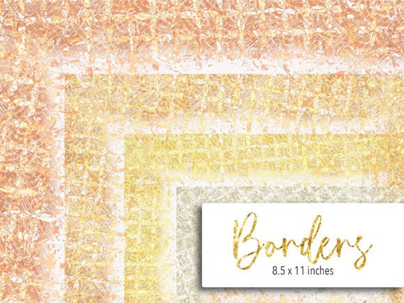 Golden Glitter Border Clip Art Illustration Textures de Papier Par jallydesign