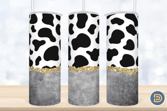 Concrete Cow Skinny Tumbler Sublimation Graphic Crafts By Drizzle Designs