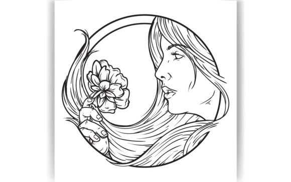 Decorative Virgo Coloring Page & Book Graphic Illustrations By mehide021