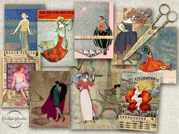 Vintage Women Collage Graphic Illustrations By Urban Independence