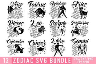 Zodiac SVG Bundle, Astrology SVG Illustration Artisanat Par etcify 1