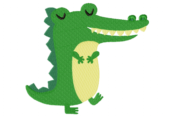 Alligator Animals Embroidery Design By Reading Pillows Designs