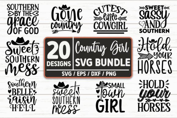 Country Girl SVG Bundle Graphic Print Templates By akazaddesign