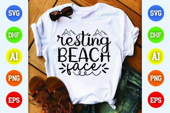 Resting Beach Face Graphic T-shirt Designs By CREATIVESTORE