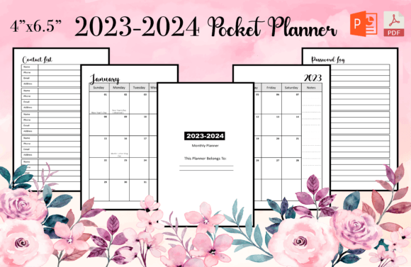 2023-2024 Pocket Planner Graphic KDP Interiors By Ilyas Designs