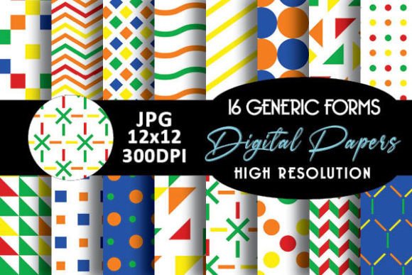Canival Geometric Shapes Digital Papers Grafik Papier-Muster Von Grafixeo