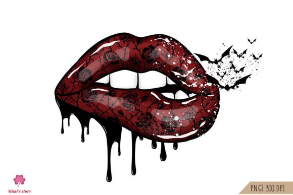 Halloween Lips Sublimation | Gothic Lips Graphic Crafts By Mimi's story