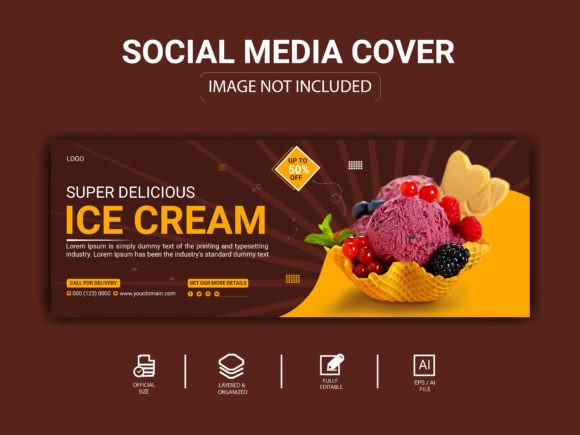 Special Chocolate Ice Cream Social Media Graphic Social Media Templates By ImMridulKD