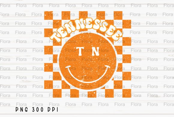 Tennessee Checkered Smiley Face PNG Grafika Ilustracje do Druku Przez Flora Co Studio
