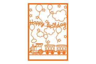 Birthday Card for Kids - Toy Train Intricate cuts Fichier de Découpe pour les Loisirs créatifs Par Creative Fabrica Crafts 1