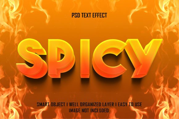 3D Spicy Editable Text Effect PSD Grafika Layer Styles Przez Chaska Id