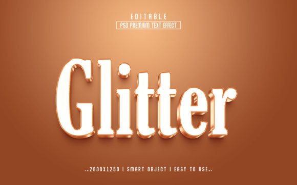 Glitter 3D Editable Text Effect Style Gráfico Estilos de capas Por mdjahidul99519