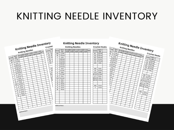 Knitting Needle Inventory Canva Template Graphic Print Templates By BKS Studio