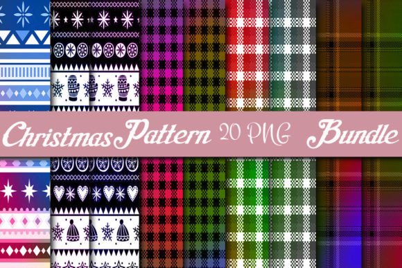 Merry Christmas Pattern Bundle Design Gráfico Patrones de Papel Por Dream Master
