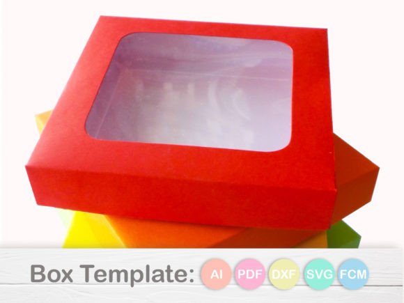 Square Box Template 16 X 16 X 2.5cm Graphic 3D SVG By jallydesign