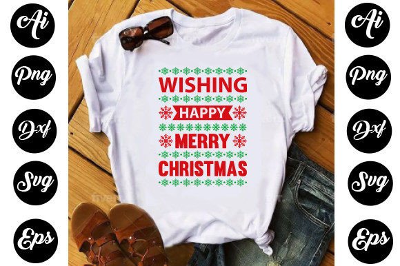 Wishing Happy Merry Christmas Graphic Print Templates By Design Store