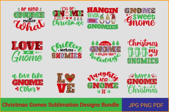 Christmas Gomes Sublimation Bundle Gráfico Diseños de Camisetas Por Design Bundle